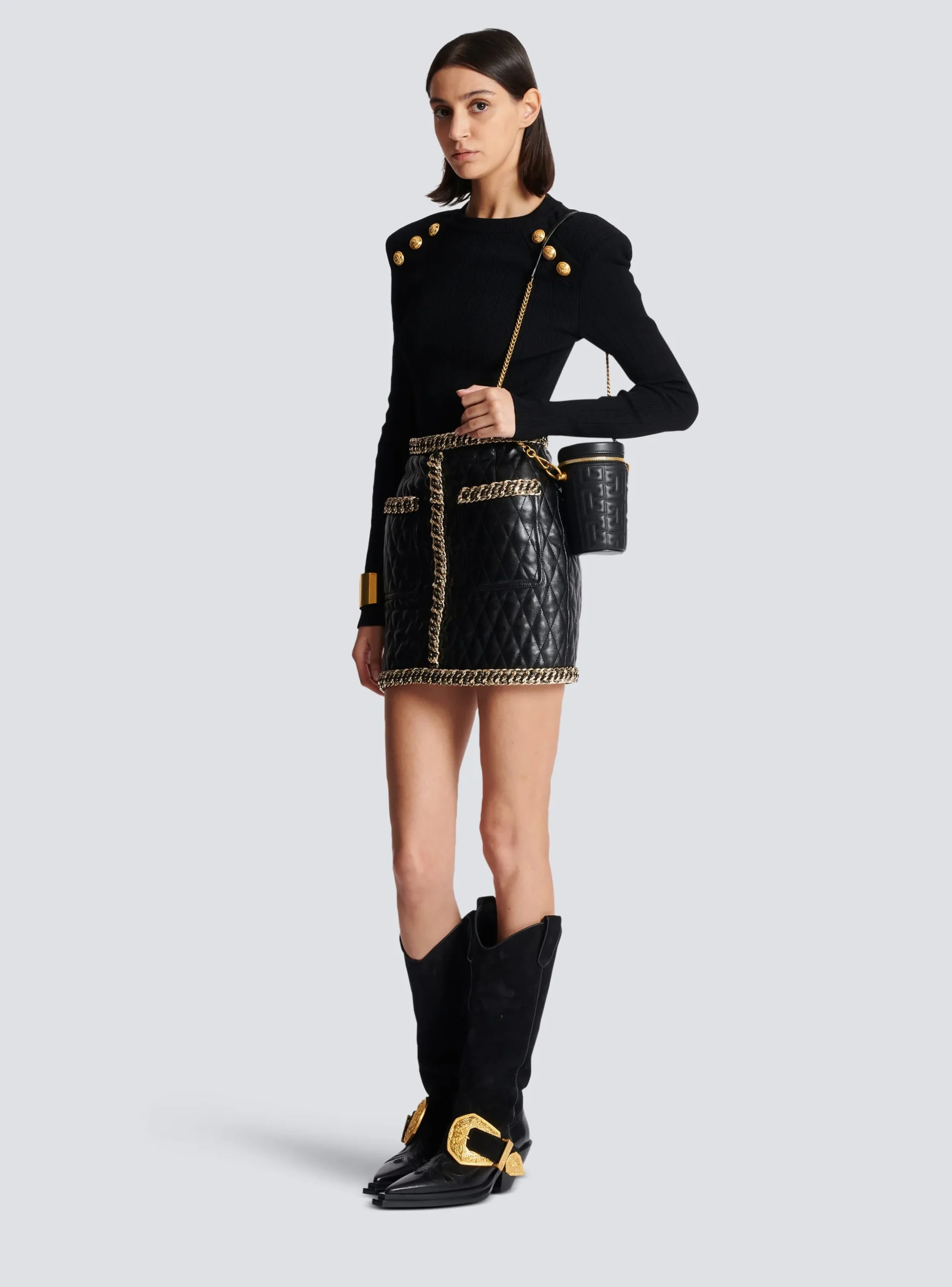 1945 Quilted Leather Minaudière Bag-Balmain Clearance