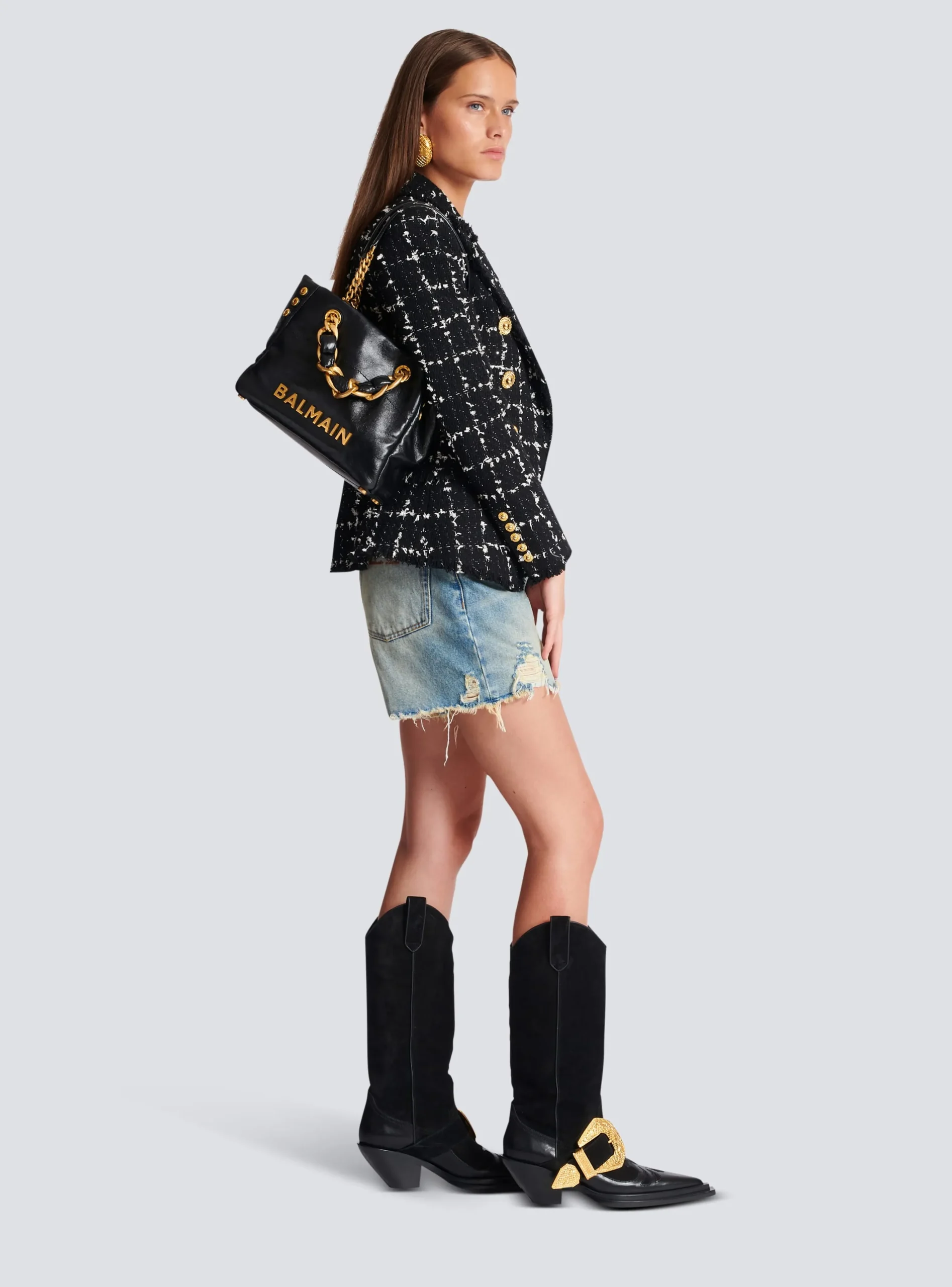 1945 Soft Crinkled Leather Tote Bag-Balmain Fashion