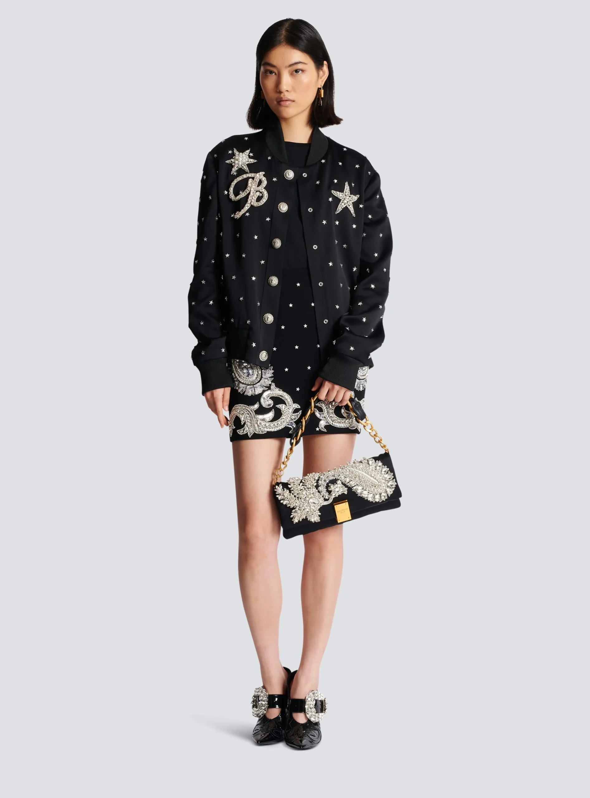 1945 Soft Embroidered Satin Clutch-Balmain Clearance