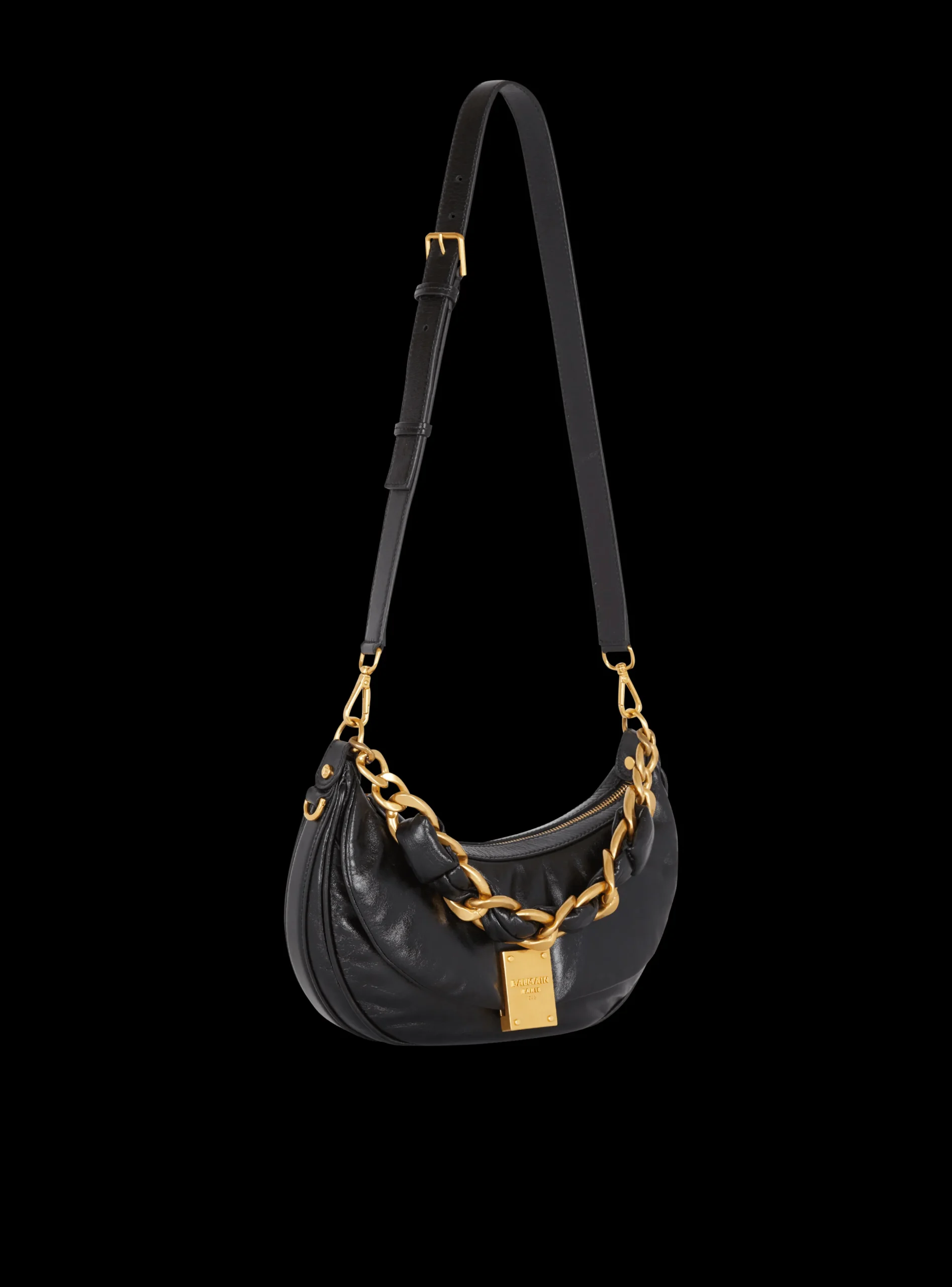 1945 Soft Hobo Bag In Crinkled Leather-Balmain Cheap