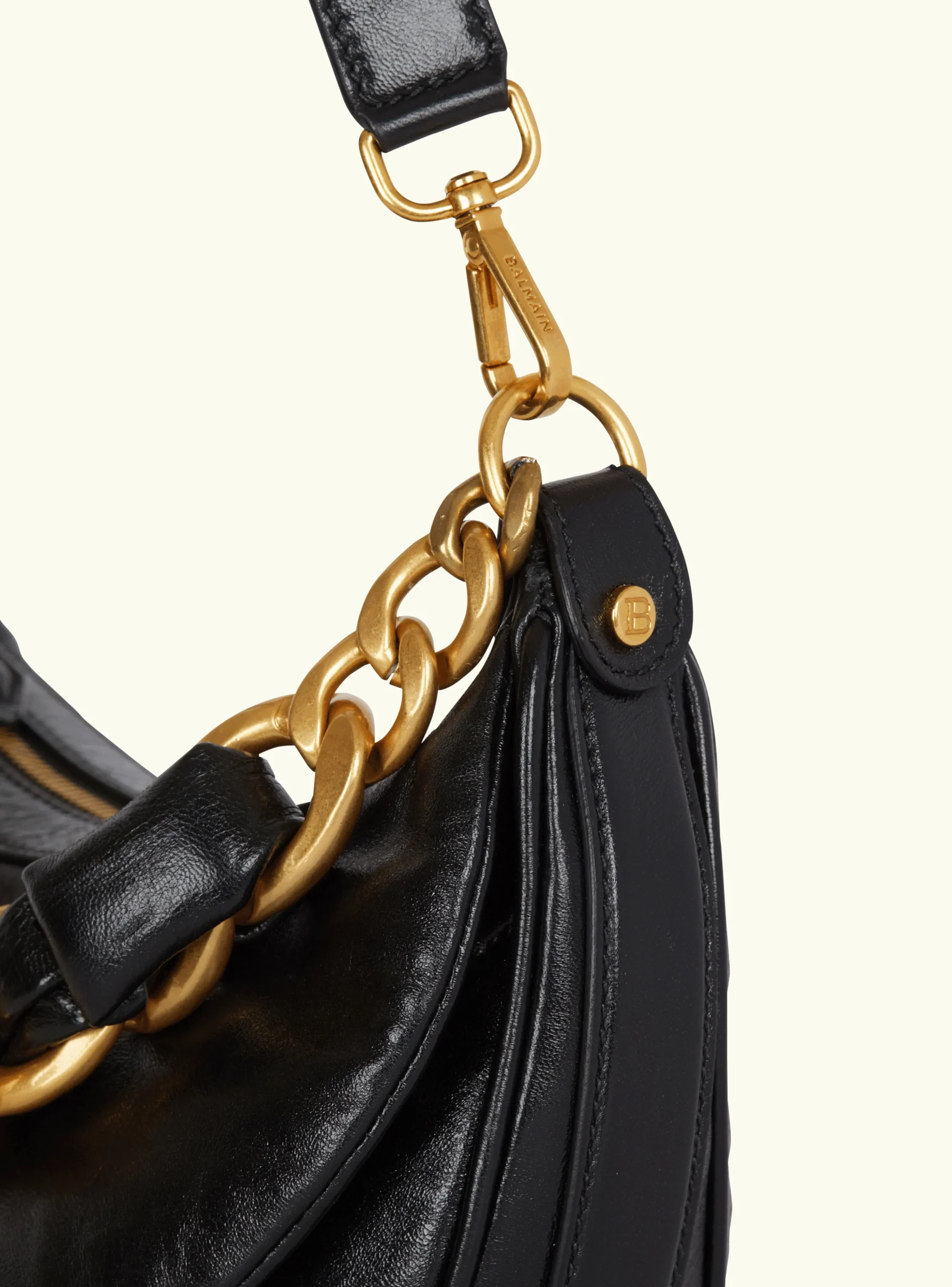 1945 Soft Hobo Bag In Crinkled Leather-Balmain Cheap