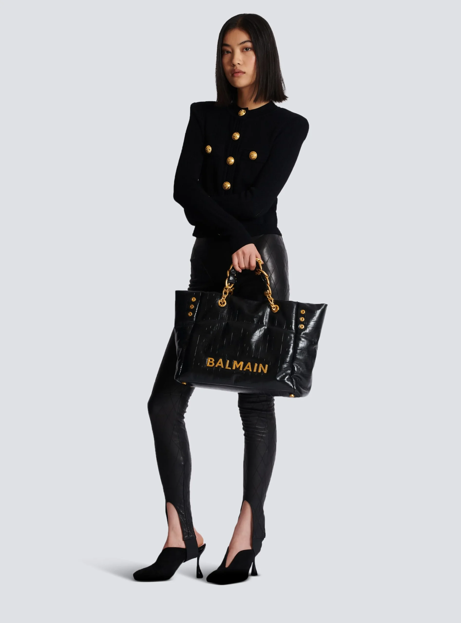 1945 Soft Tote Bag In Crackled Calfskin-Balmain Online
