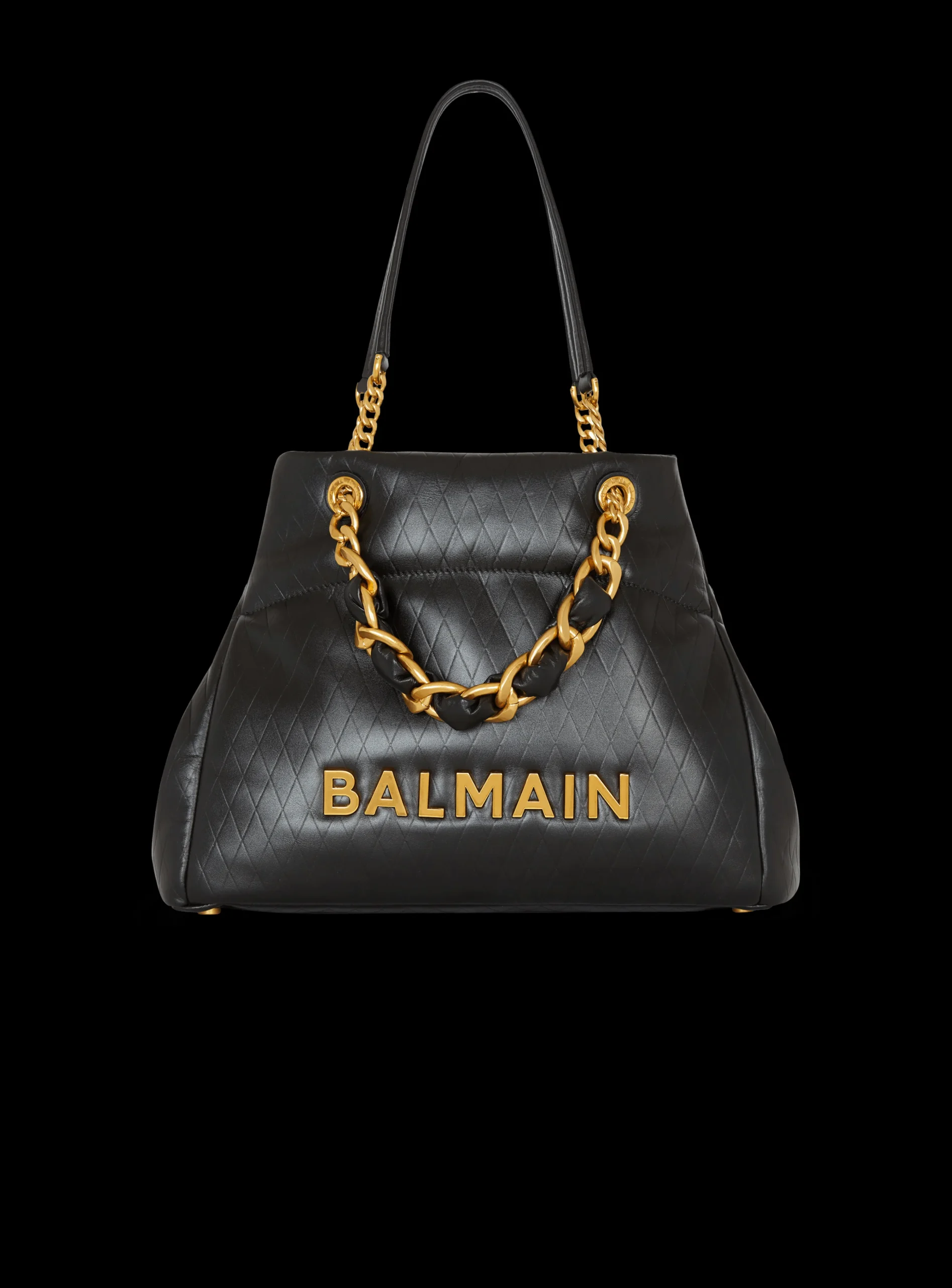 1945 Soft Tote Bag In Embossed Calfskin With A Grid Motif-Balmain Best