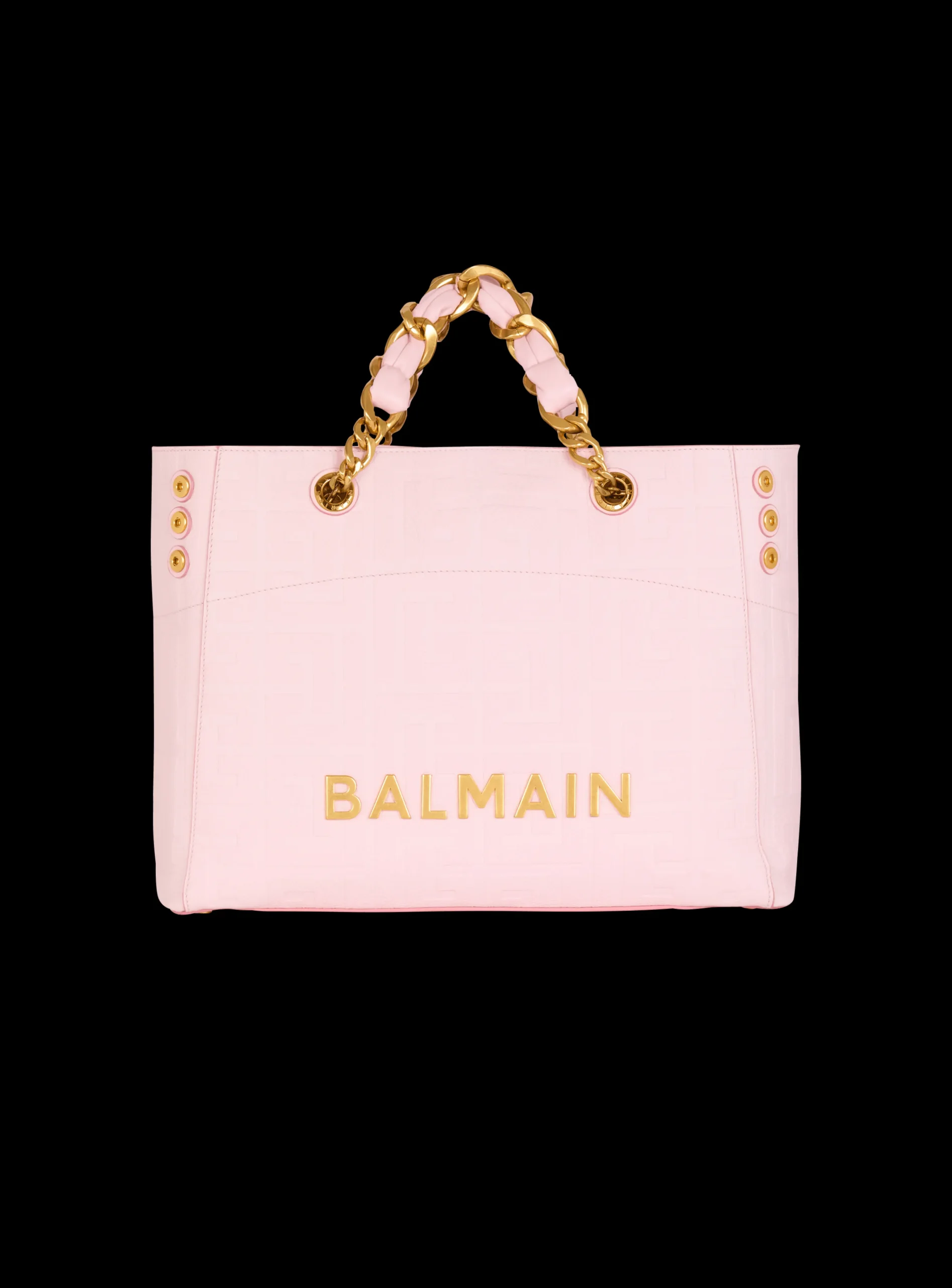 1945 Soft Tote Bag In Embossed Grained Calfskin With A PB Labyrinth Monogram-Balmain Fashion