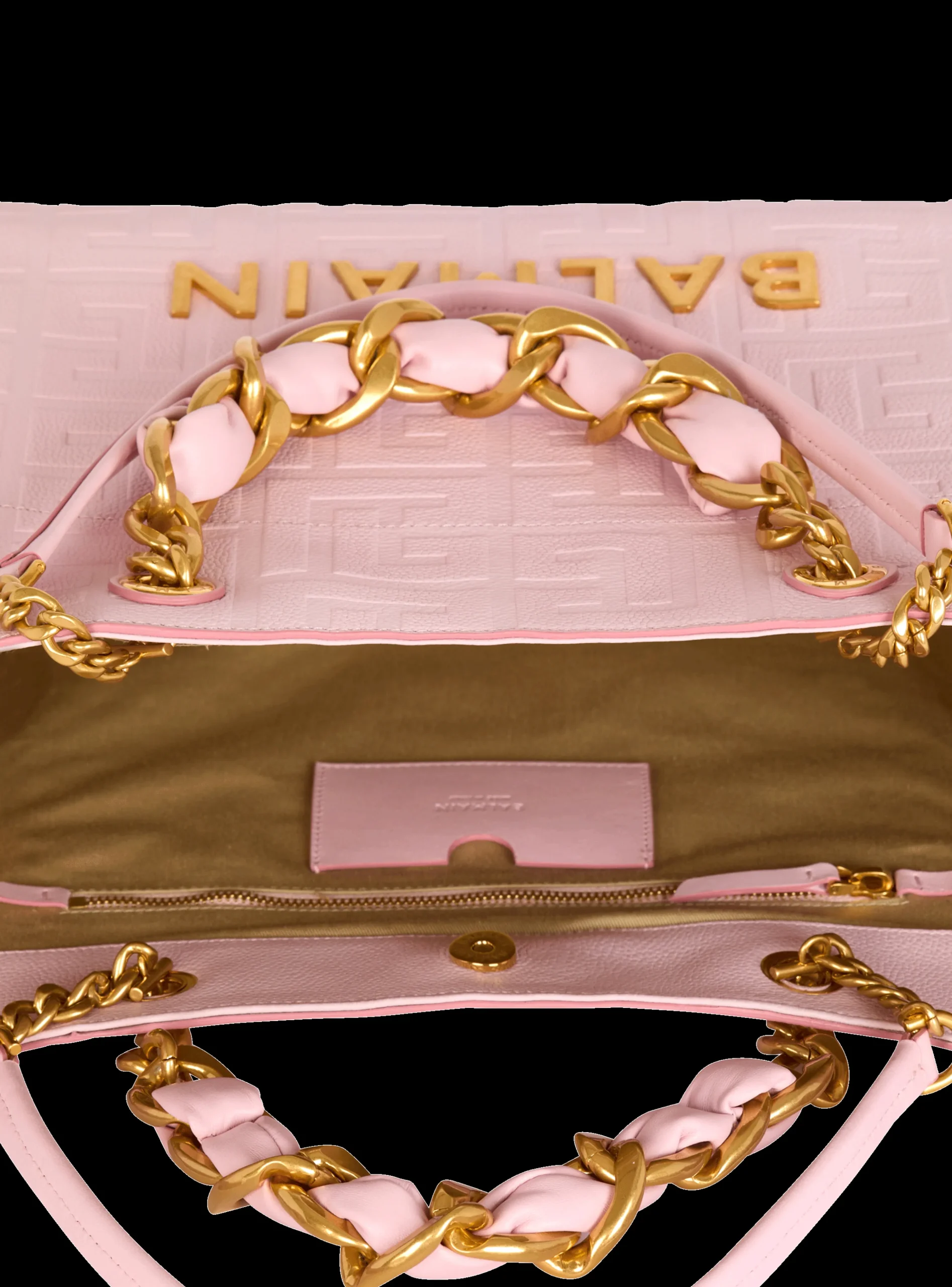 1945 Soft Tote Bag In Embossed Grained Calfskin With A PB Labyrinth Monogram-Balmain Fashion