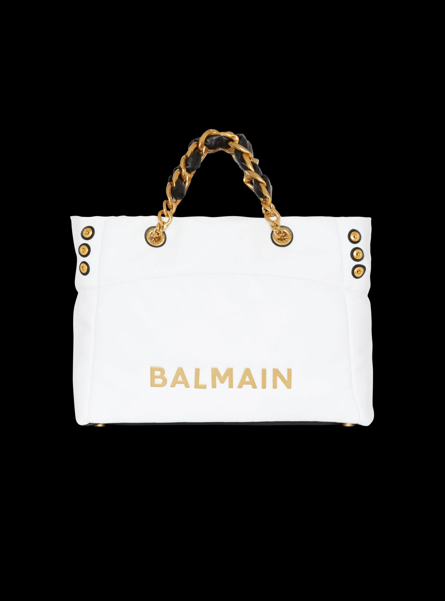 1945 Soft Tote Bag In Embossed Calfskin With A Grid Motif-Balmain Best Sale