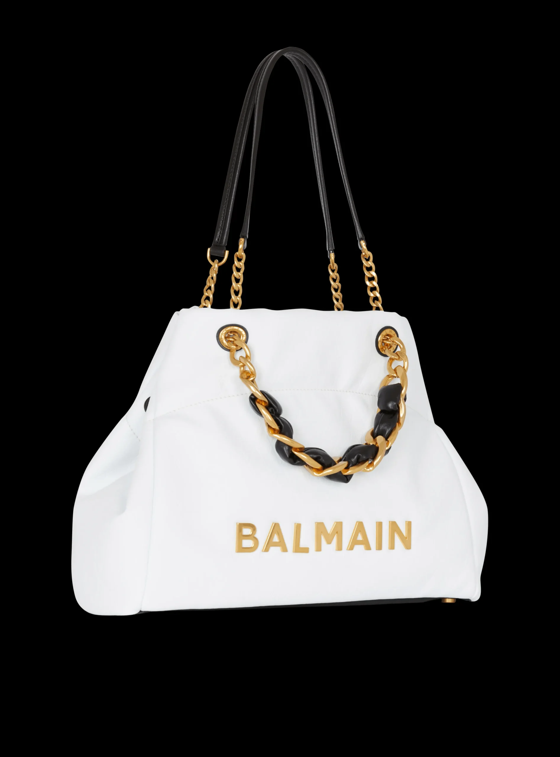 1945 Soft Tote Bag In Embossed Calfskin With A Grid Motif-Balmain Best Sale