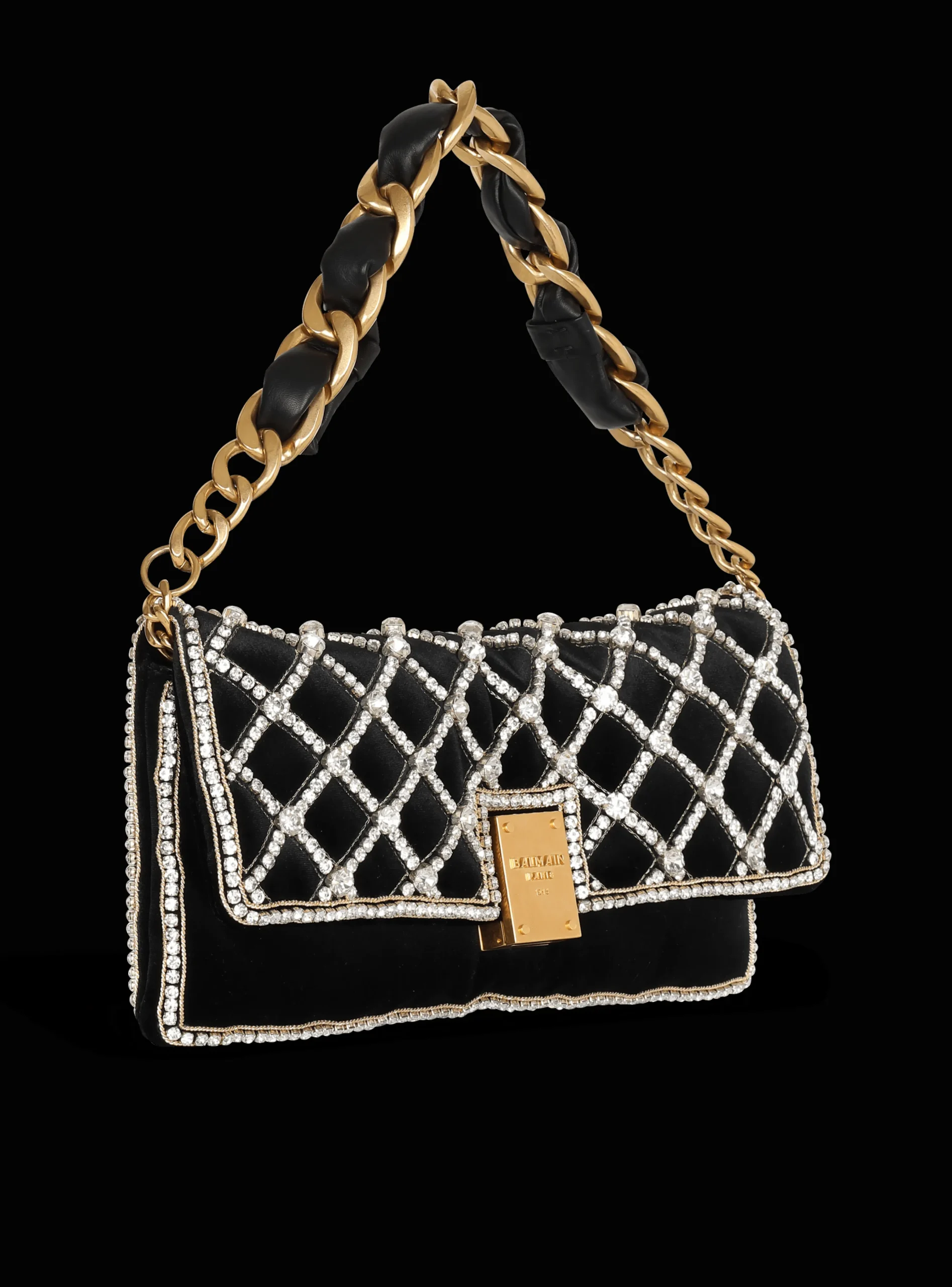 1945 Soft Velvet And Pearl Clutch-Balmain Online
