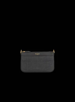 1945 Soft Zipped Mini Bag In Embossed Grained Calfskin With A PB Labyrinth Monogram-Balmain Cheap