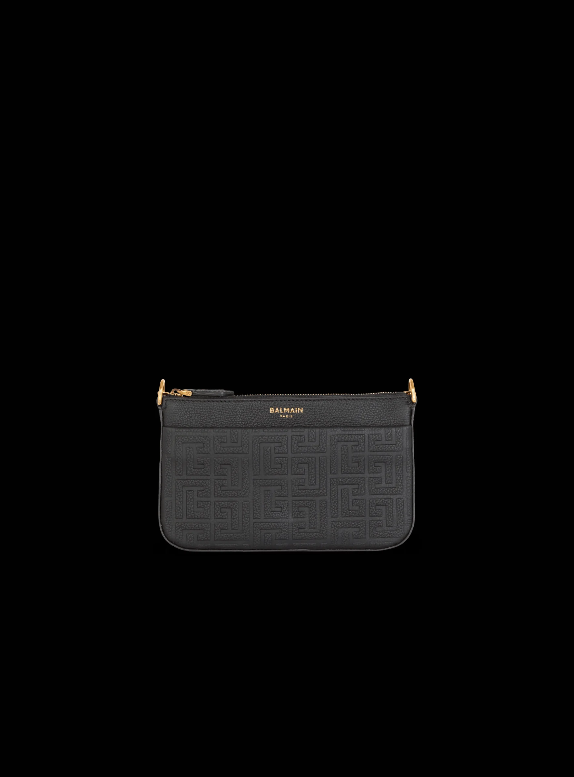 1945 Soft Zipped Mini Bag In Embossed Grained Calfskin With A PB Labyrinth Monogram-Balmain Cheap