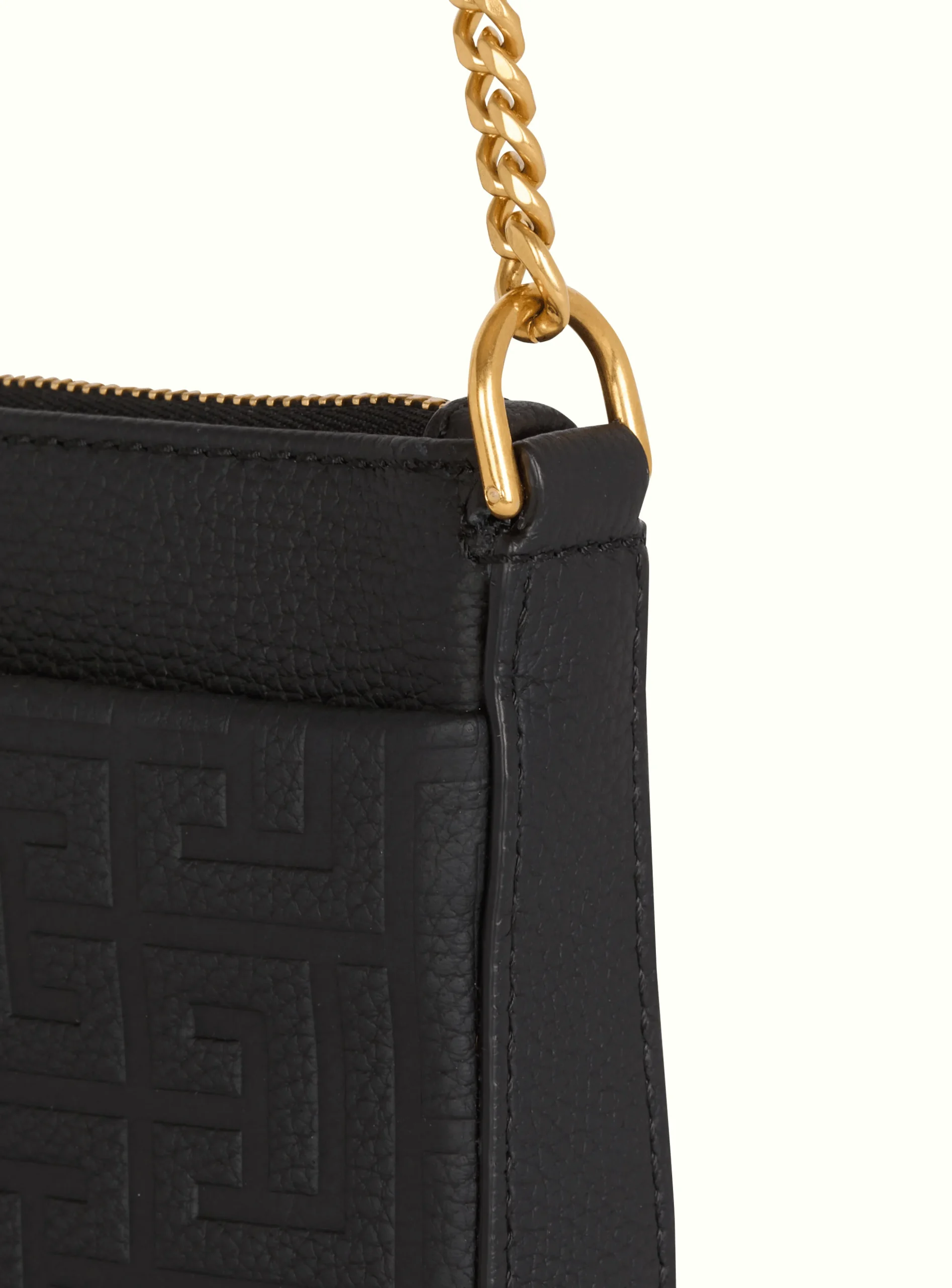 1945 Soft Zipped Mini Bag In Embossed Grained Calfskin With A PB Labyrinth Monogram-Balmain Cheap