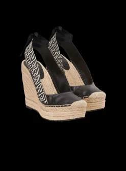 Alex Monogram Jacquard And Leather Espadrilles-Balmain Discount