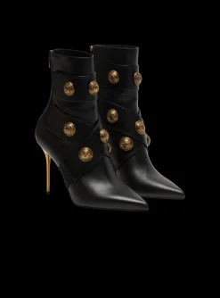 Alma Leather Ankle Boots-Balmain Discount