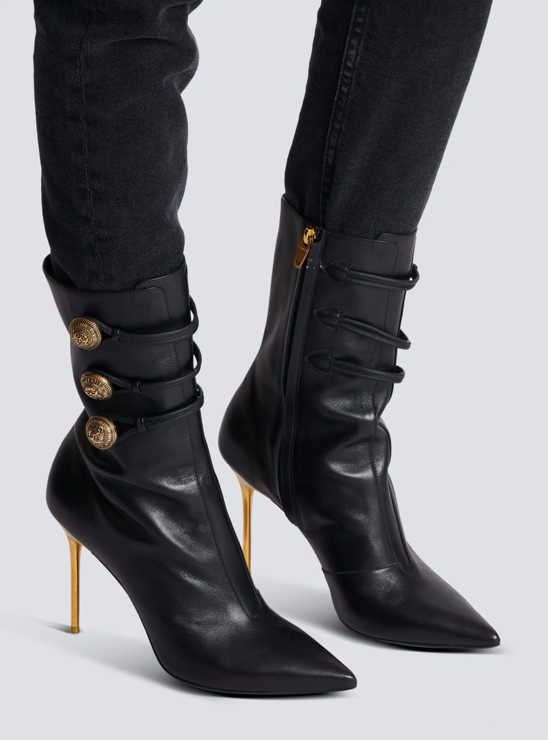 Alma Leather Ankle Boots-Balmain Store