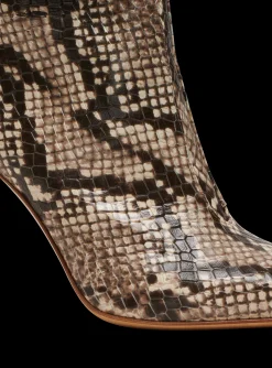 Alma Snakeskin-effect Leather Ankle Boots-Balmain Shop
