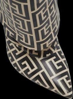Ariel Monogrammed Leather Boots-Balmain Clearance