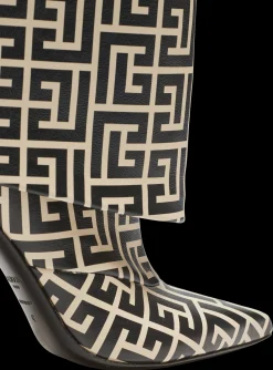 Ariel Monogrammed Leather Boots-Balmain Clearance