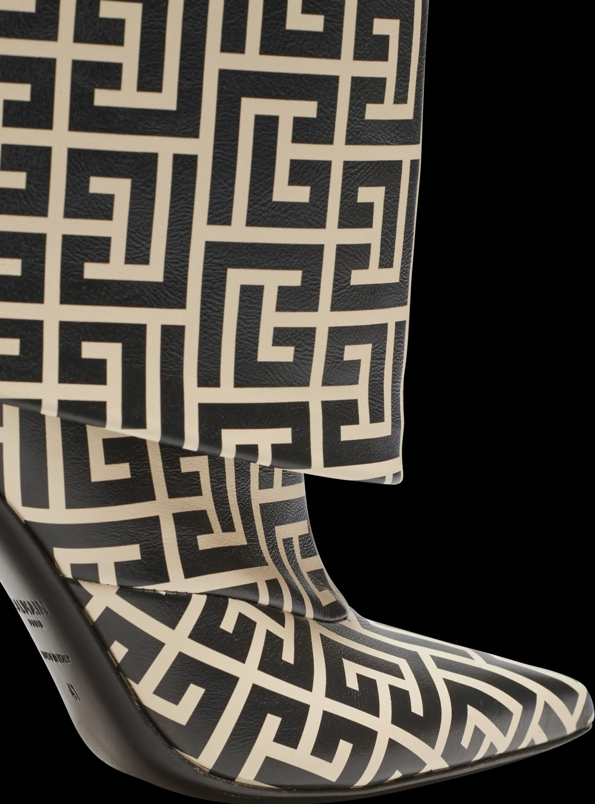 Ariel Monogrammed Leather Boots-Balmain Clearance