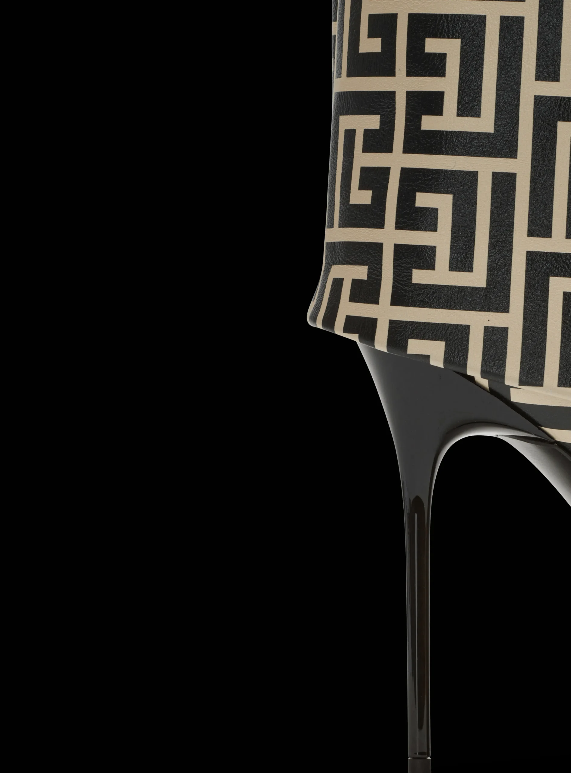 Ariel Monogrammed Leather Boots-Balmain Clearance