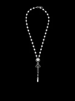 Art Deco Pearl, Brass And Rhinestone Necklace-Balmain New