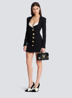 Asymmetric Crepe Buttoned Dress-Balmain Outlet