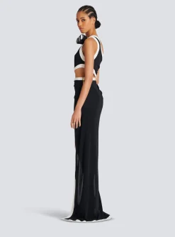 Asymmetric Dress With Rose Detail-Balmain Discount