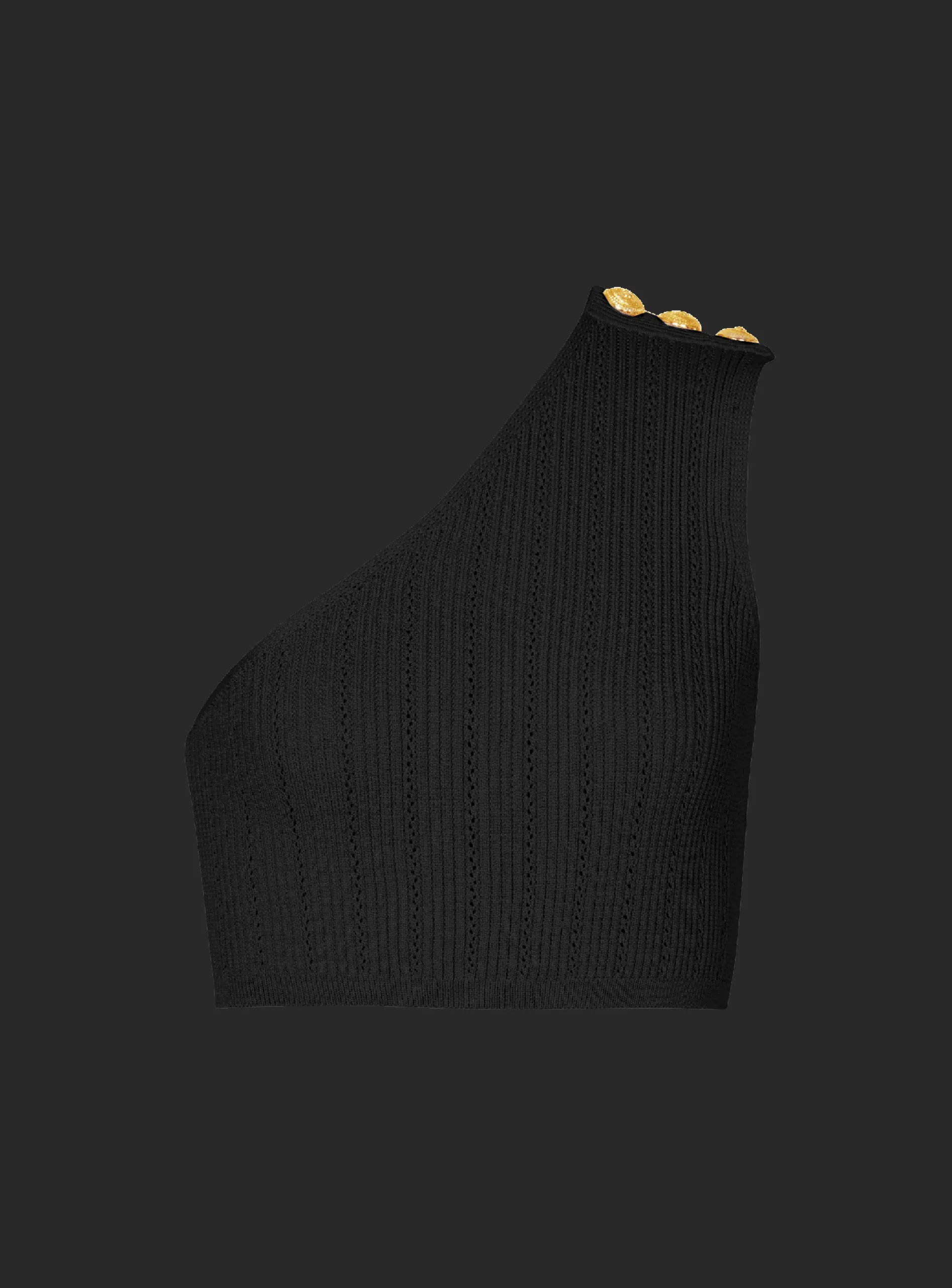 Asymmetric Knit Top With Buttons-Balmain Best