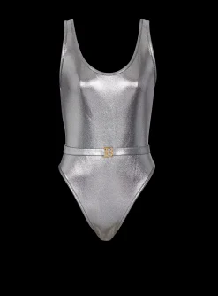 B Metallic Swimsuit-Balmain Cheap