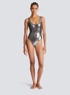 B Metallic Swimsuit-Balmain Cheap
