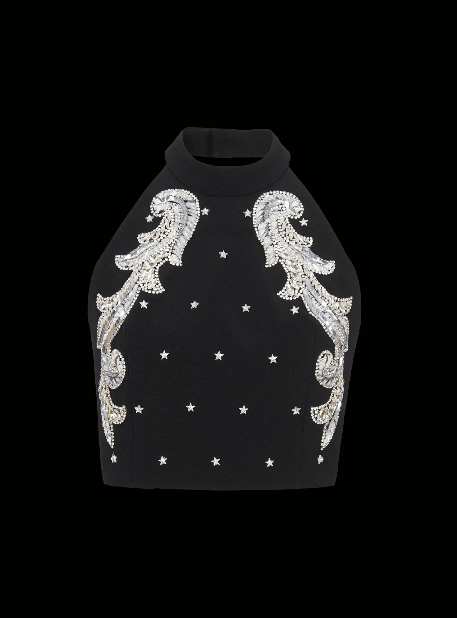 Backless Baroque Embroidered Top-Balmain Cheap