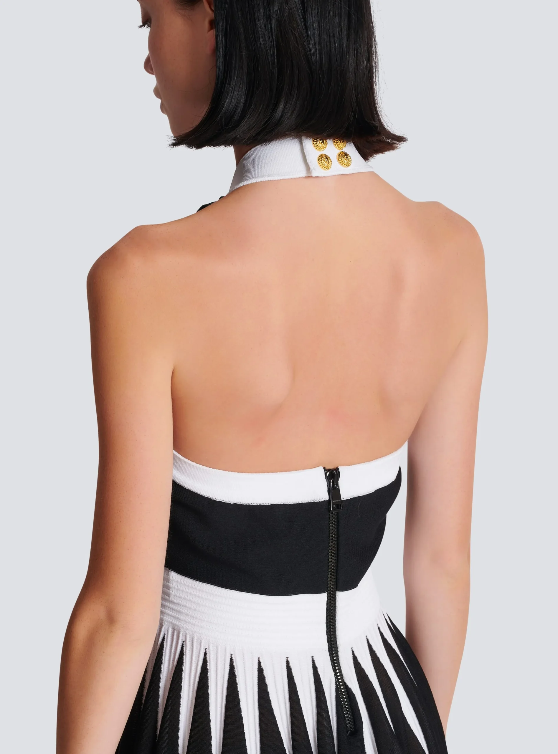 Backless Knit Dress With Rose Detail-Balmain Hot