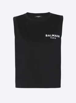 Flocked Tank Top-Balmain Cheap