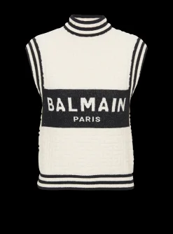 Monogrammed Bouclette Knit Top-Balmain Outlet