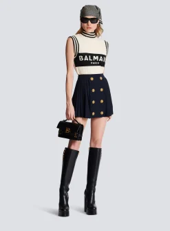 Monogrammed Bouclette Knit Top-Balmain Outlet