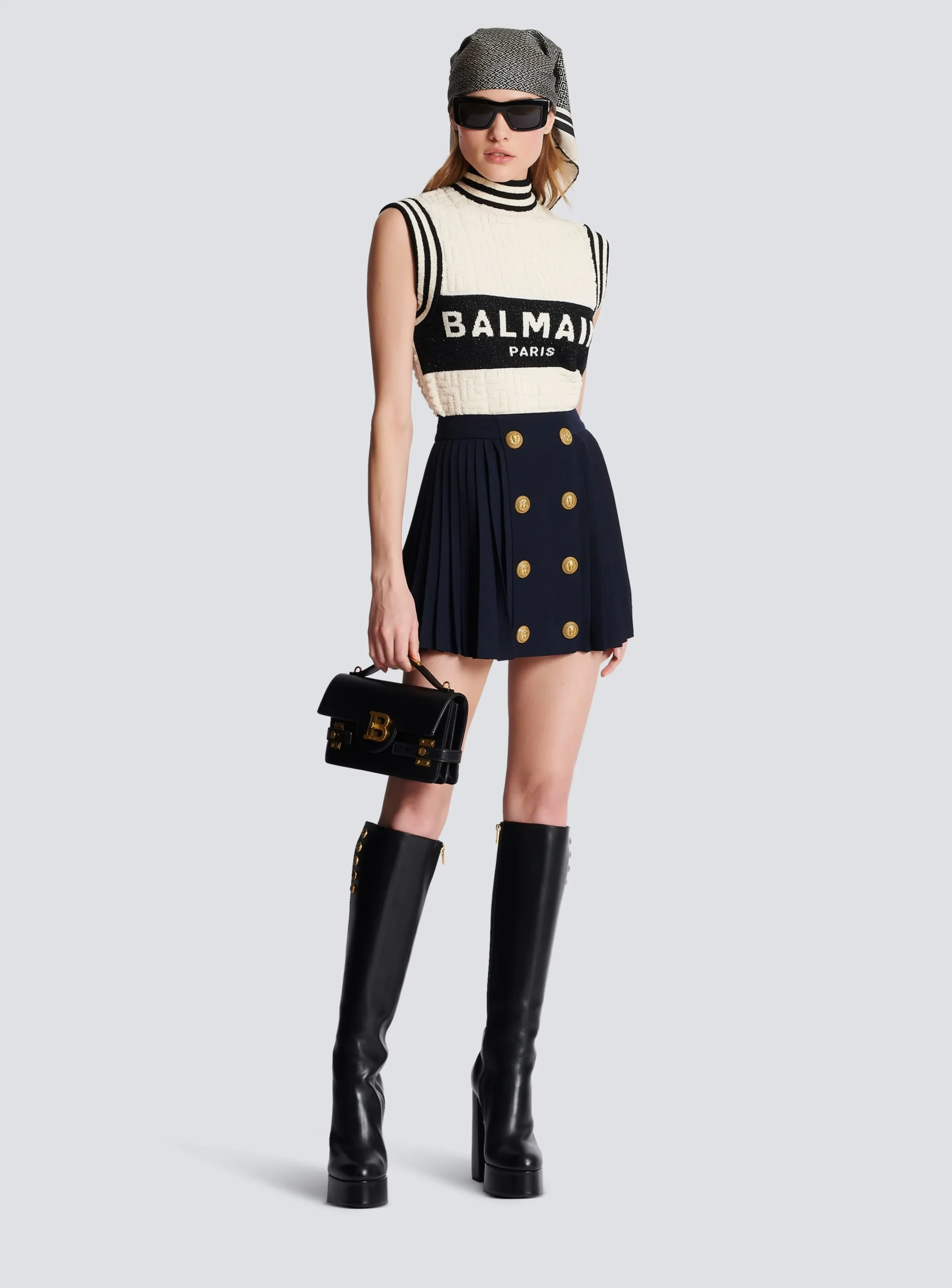Monogrammed Bouclette Knit Top-Balmain Outlet