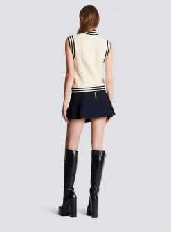 Monogrammed Bouclette Knit Top-Balmain Outlet