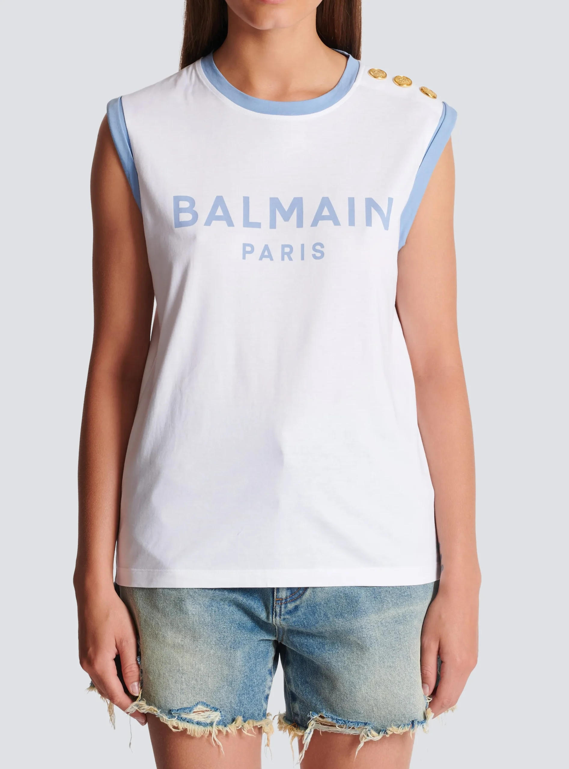 Paris 3-button Tank Top-Balmain Fashion