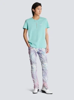 Paris Flocked Short-sleeved T-shirt-Balmain Fashion