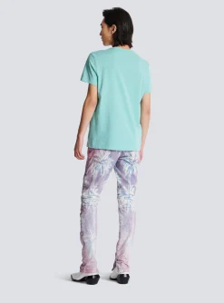 Paris Flocked Short-sleeved T-shirt-Balmain Fashion