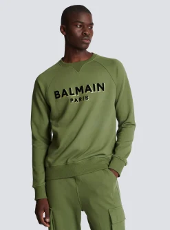 Paris Flocked Sweatshirt-Balmain Cheap