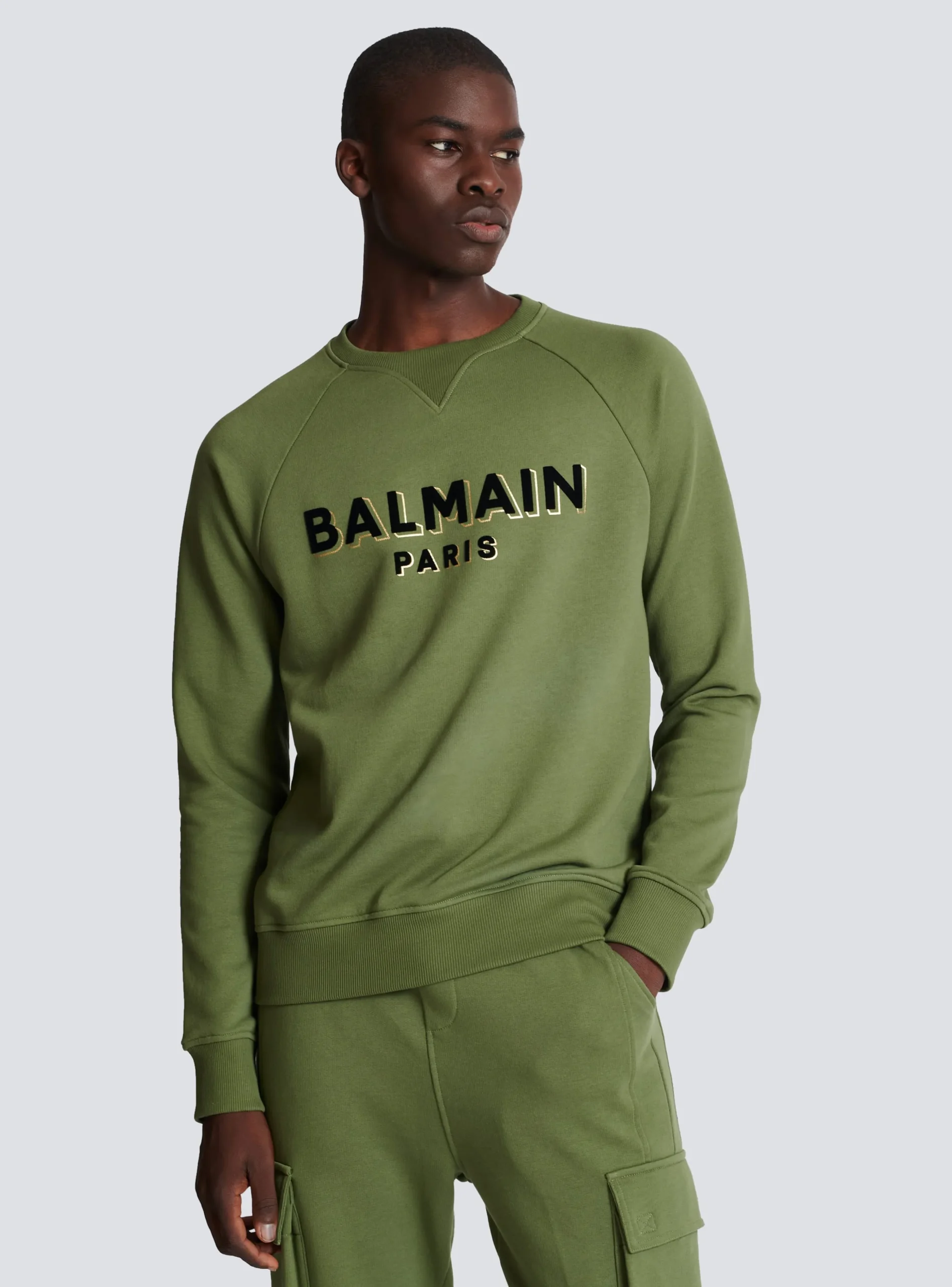 Paris Flocked Sweatshirt-Balmain Cheap