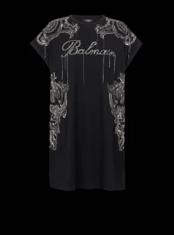 Signature Chain Embroidered T-shirt Dress-Balmain Fashion