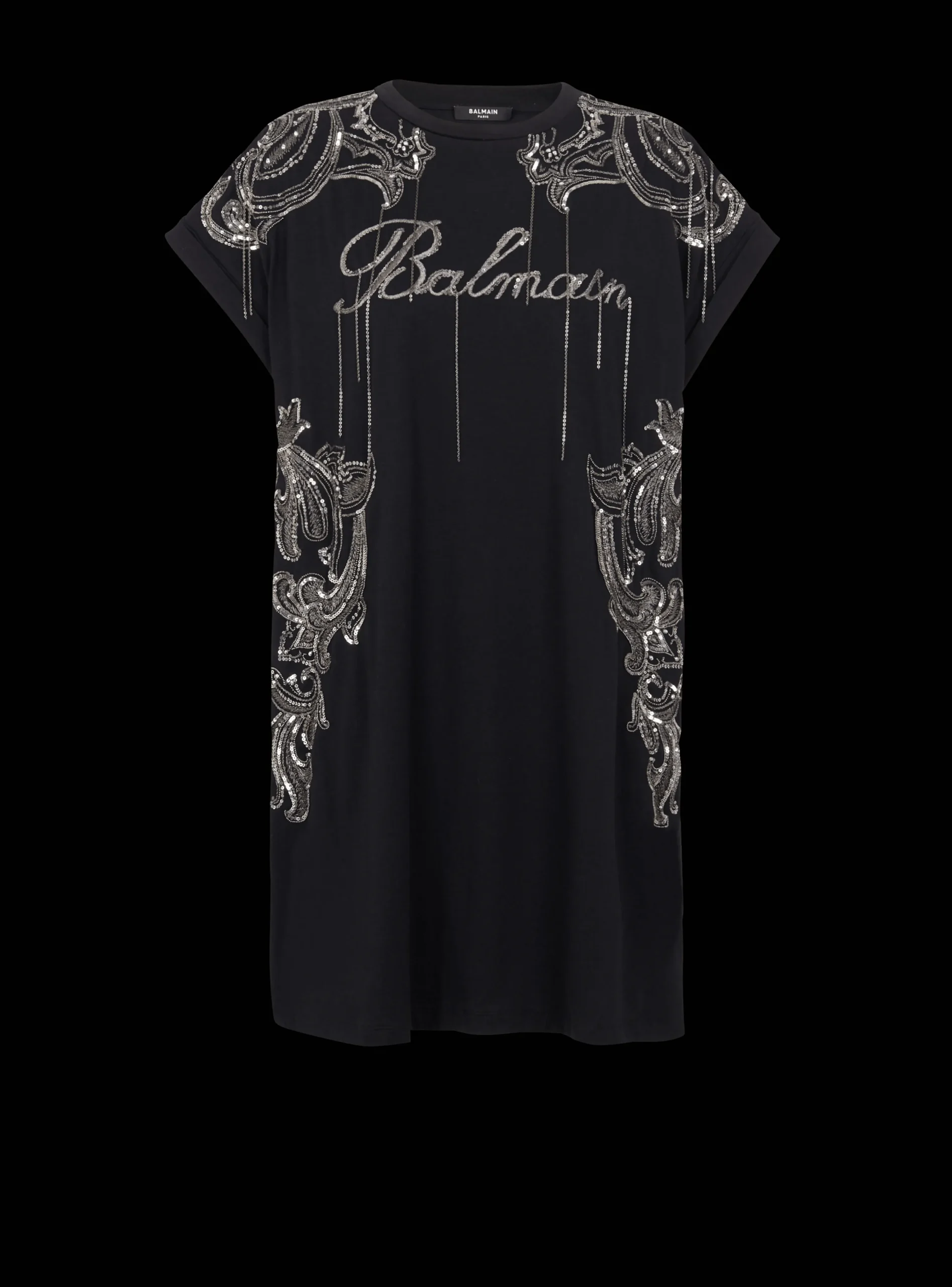 Signature Chain Embroidered T-shirt Dress-Balmain Fashion