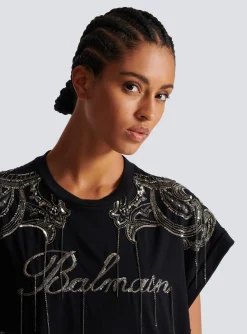 Signature Chain Embroidered T-shirt Dress-Balmain Fashion