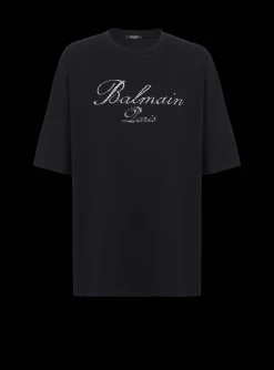 Signature Embroidered T-shirt-Balmain Discount