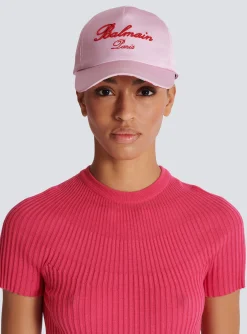 Signature Embroidered Cap-Balmain Fashion