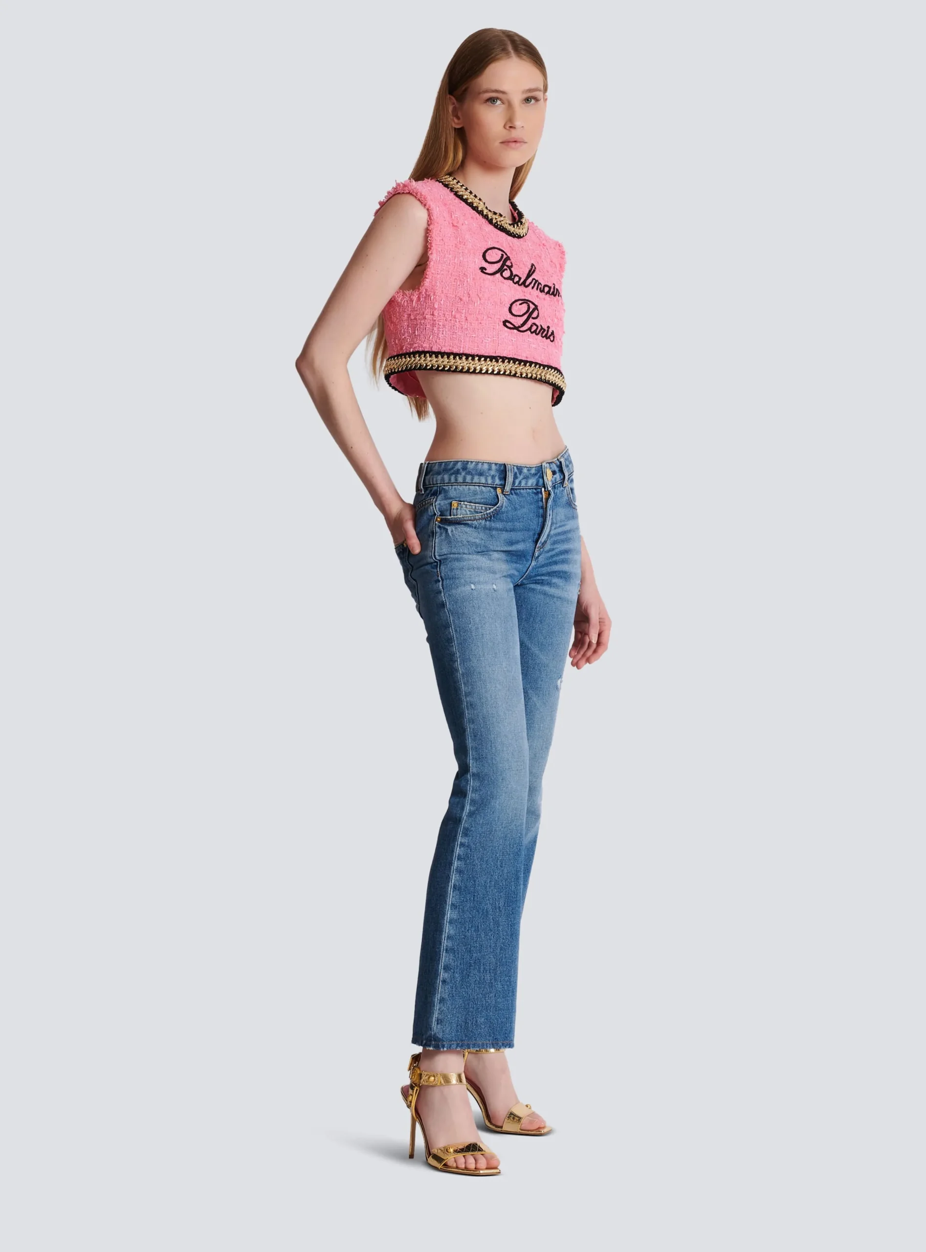 Signature Tweed And Chain Top-Balmain Flash Sale