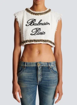 Signature Tweed Tank Top-Balmain Hot