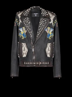 Western Leather Biker Jacket-Balmain Best