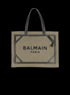 B-Army 42 Canvas Tote Bag With Leather Details-Balmain Clearance